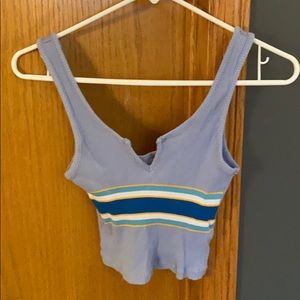 Blue/yellow cropped tank